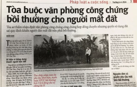 1 văn phòng công chứng phải bồi thường cho người mất đất hơn 7,4 tỉ đồng