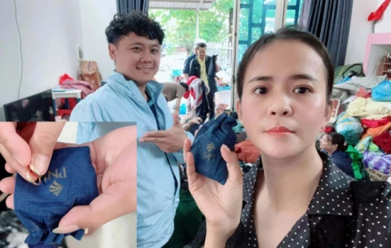 TÌM CHỦ NHÂN CỦA 1 TÚI ĐỰNG VÀNG TRONG LÚC PHÂN LOẠI QUẦN ÁO CHO BÀ CON VÙNG LŨ