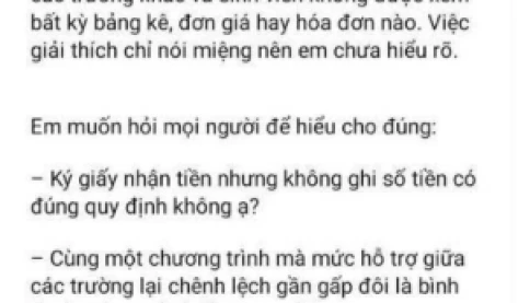 Sinh viên bức xúc vì nhận tiền hỗ trợ A80 chỉ 940.000 đồng trong khi trường khác nhận gấp đôi, hiệu trưởng nói gì?