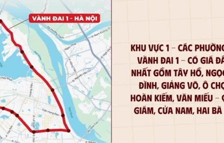 Khu vực đất có giá cao nhất tại Hà Nội theo Bảng giá đất mới