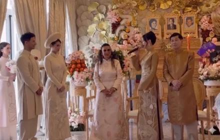 Diễn viên, doanh nhân Thủy Tiên, vợ tỷ phú Johnathan Hạnh Nguyễn dặn dò con gái trong lễ cưới