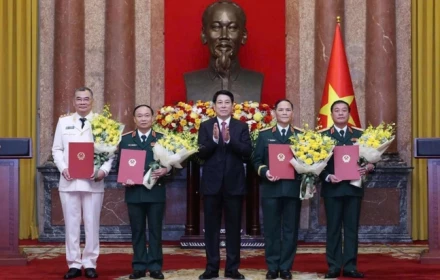 6 sĩ quan cấp cao được thăng hàm Thượng tướng Công an trong năm 2025 vừa qua