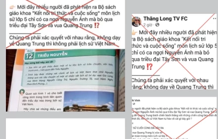 Bộ Giáo dục cảnh báo thông tin, bình luận xuyên tạc nội dung lịch sử trong sách giáo khoa