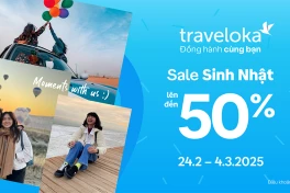 Traveloka ưu đãi giảm tới nửa giá dịch vụ du lịch mừng 13 năm thành lập