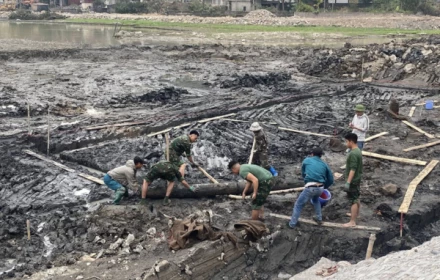 Phát hiện những cọc gỗ dài đến 4m nằm sâu trong lòng đất tại khu di tích Kiếp Bạc