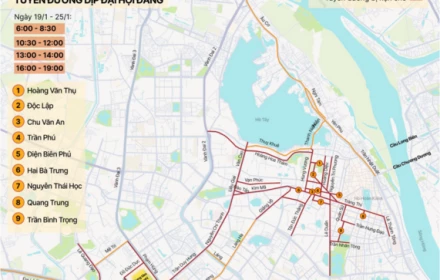 Chi tiết các tuyến đường cấm, hạn chế xe phục vụ Đại hội Đảng