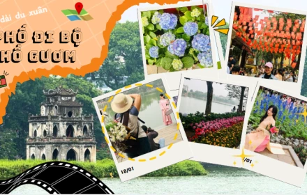 Phố đi bộ Hồ Gươm đông nghịt người du xuân, chụp ảnh, áo dài rực rỡ gọi Tết đến gần