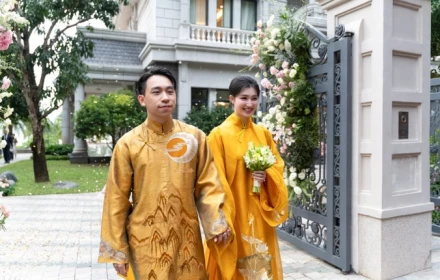 'Dâu hào môn' Phương Nhi tình tứ bên chồng