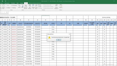 Cách khắc phục lỗi file excel "has been locked by User"