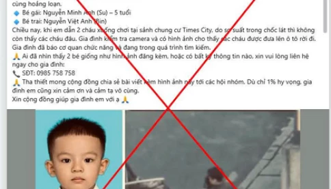 Nóng! Công an Hà Nội thông tin chính thức về vụ nghi bắt cóc 2 trẻ em tại Times City