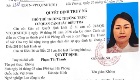 Truy nã 'bà trùm' cho vay nặng lãi hàng trăm tỷ đồng ở Hải Phòng