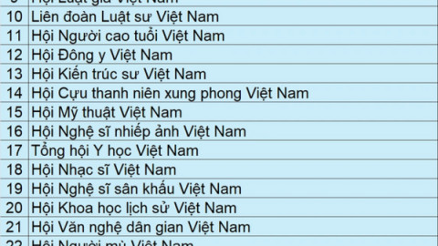 30 hội quần chúng thuộc diện sắp tinh gọn theo Kết luận 127 của Trung ương