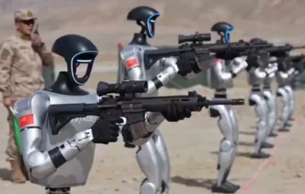 Robot Trung Quốc thử nghiệm bắn súng. Chiến tranh tương lai sẽ tự động