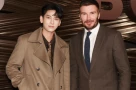 Bất ngờ ca sĩ Isaac hội ngộ David Beckham tại Tuần lễ thời trang Milan