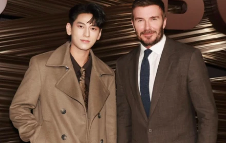 Bất ngờ ca sĩ Isaac hội ngộ David Beckham tại Tuần lễ thời trang Milan