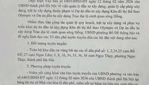 Thông tin không cấp Giấy phép xây dựng từ 19/1/26  khiến dân cư Gia Lâm, Hà Nội xôn xao