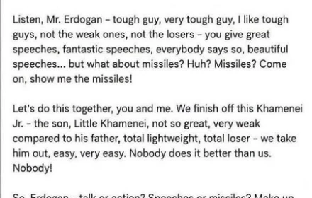 Tới cỡ này nữa: Ông Trump kêu gọi Tổng thống Thổ Nhĩ Kỳ cùng ám sát tân giáo chủ Iran