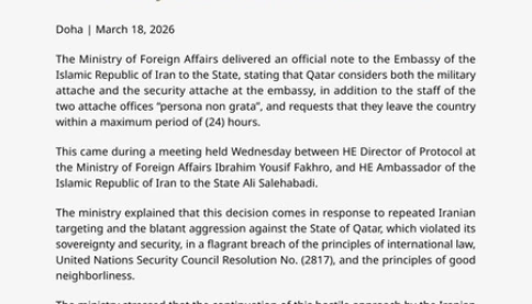 Qatar vừa đuổi các tùy viên quân sự và an ninh Iran