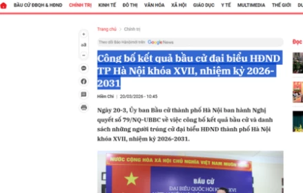 Hà Nội công bố kết quả bầu cử