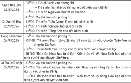 Trường THPT chuyên Khoa học Tự nhiên tăng chỉ tiêu vào 10 và đẩy lịch thi sớm hơn