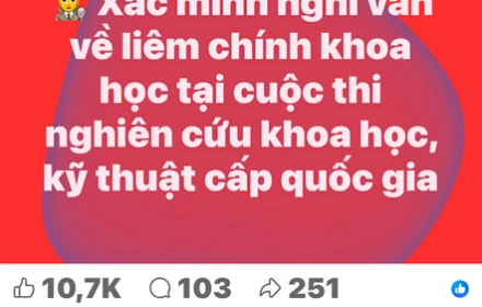 🕵️ Xác minh nghi vấn về liêm chính khoa học tại cuộc thi nghiên cứu khoa học, kỹ thuật cấp quốc gia