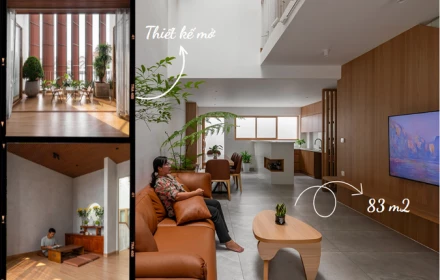 Nhà phố 83 m² với thiết kế mở cho gia đình đông con: Không vách ngăn, không góc khuất, tầm nhìn rộng, bố mẹ ở đâu cũng thấy con