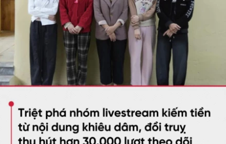 Bắt nhóm livestream, phát trực tiếp nội dung nhạy cảm được tổ chức theo ca, mỗi ca kéo dài khoảng 4 giờ
