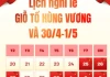 Khả năng có thể được hoán đổi để nghỉ lễ Giỗ tổ, 30/4 và 1/5 liền mạch?