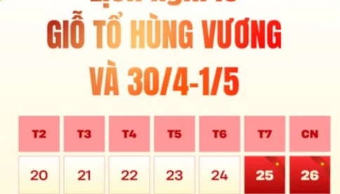 Khả năng có thể được hoán đổi để nghỉ lễ Giỗ tổ, 30/4 và 1/5 liền mạch?