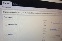 🔥🔥 Thông báo đột ngột trên mạng xã hội Voz hôm nay!