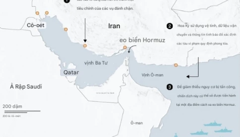 Ảnh giải thích Mỹ phong tỏa eo biển Hormuz như thế nào?