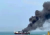 Hiện trường vụ nổ tàu chở dầu khiến 2 người bị bỏng nặng, 1 người mất tích, tiềm ẩn nguy cơ tràn dầu