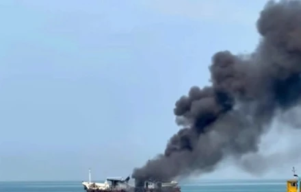 Hiện trường vụ nổ tàu chở dầu khiến 2 người bị bỏng nặng, 1 người mất tích, tiềm ẩn nguy cơ tràn dầu