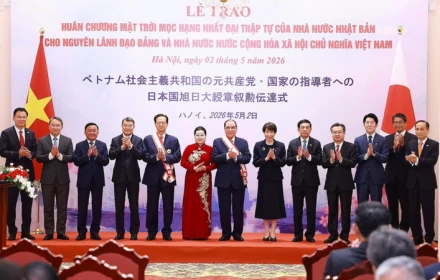 Nhật Bản trao huân chương Mặt trời mọc hạng nhất Đại thập tự cho nguyên Tổng Bí thư Nông Đức Mạnh, nguyên Thủ tướng Nguyễn Tấn Dũng