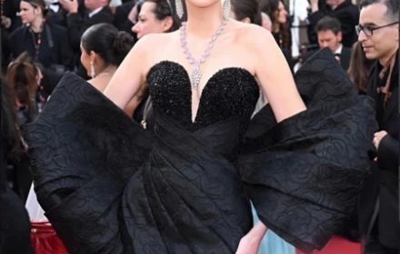 “Hoa hậu đẹp nhất thế giới” gây chú ý khi diện đầm của Lê Thanh Hòa tại Cannes