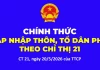 Chính thức: Thủ tướng Chính phủ ra Chỉ thị 21/CT-TTg về sắp xếp thôn, tổ dân phố và người hoạt động không chuyên trách