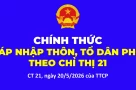 Chính thức: Thủ tướng Chính phủ ra Chỉ thị 21/CT-TTg về sắp xếp thôn, tổ dân phố và người hoạt động không chuyên trách