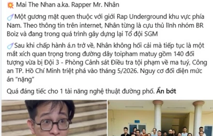Danh tính rapper Mr Nhân vừa bị bắt trong chuyên án ma túy lớn