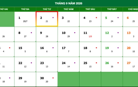 Chính thức: Quốc khánh 2026 người lao động được nghỉ liên tục 5 ngày