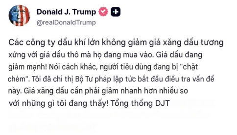 Giá dầu thô giảm mạnh, giá xăng dầu không giảm, ông Trump ra chỉ thị ngay!