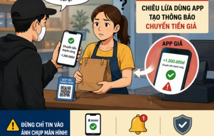 Cảnh báo chiêu lừa dùng app giả thông báo chuyển khoản