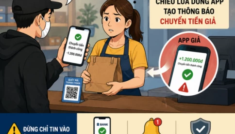 Cảnh báo chiêu lừa dùng app giả thông báo chuyển khoản