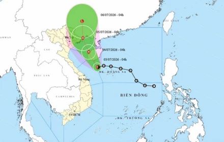 Bão số 1 Maysak xuất hiện trên Biển Đông, tiến gần vịnh Bắc Bộ, nhiều nơi có mưa lớn từ đêm 3/7