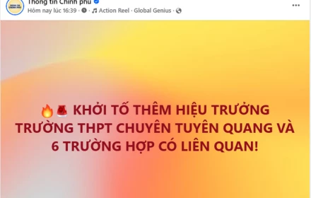 Thêm hiệu trưởng trường THPT chuyên Tuyên Quang bị khởi tố!