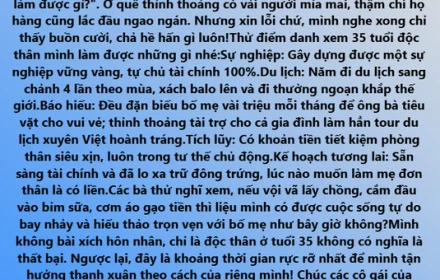 "Nếu lấy chồng sớm, liệu tôi có được tự do như bây giờ?" – Góc nhìn gây tranh cãi của một phụ nữ 35 tuổi