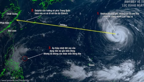 Khẩn cấp siêu bão Cá Heo lộ mắt bão cực đáng sợ, sức gió 252 km/h quỹ đạo dị thường nguy hiểm