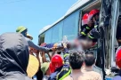 Giây phút kinh hoàng khi xe khách đâm đuôi container trên cao tốc Diễn Châu - Bãi Vọt