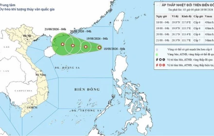 Vừa xuất hiện áp thấp nhiệt đới trên Biển Đông
