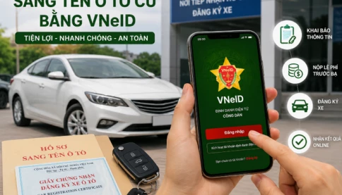 Từ 15/8: Sang tên ô tô cũ, làm thủ tục bằng VNeID có thể được giảm 50% lệ phí trước bạ