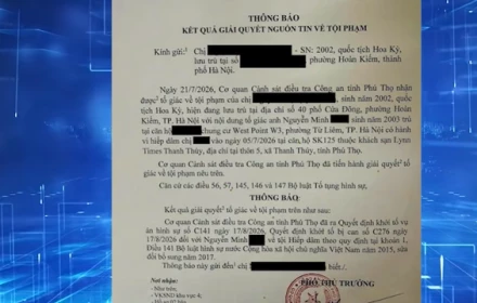 Phú Thọ: Khởi tố vụ án, bị can liên quan tố giác hiếp dâm nữ công dân Hoa Kỳ